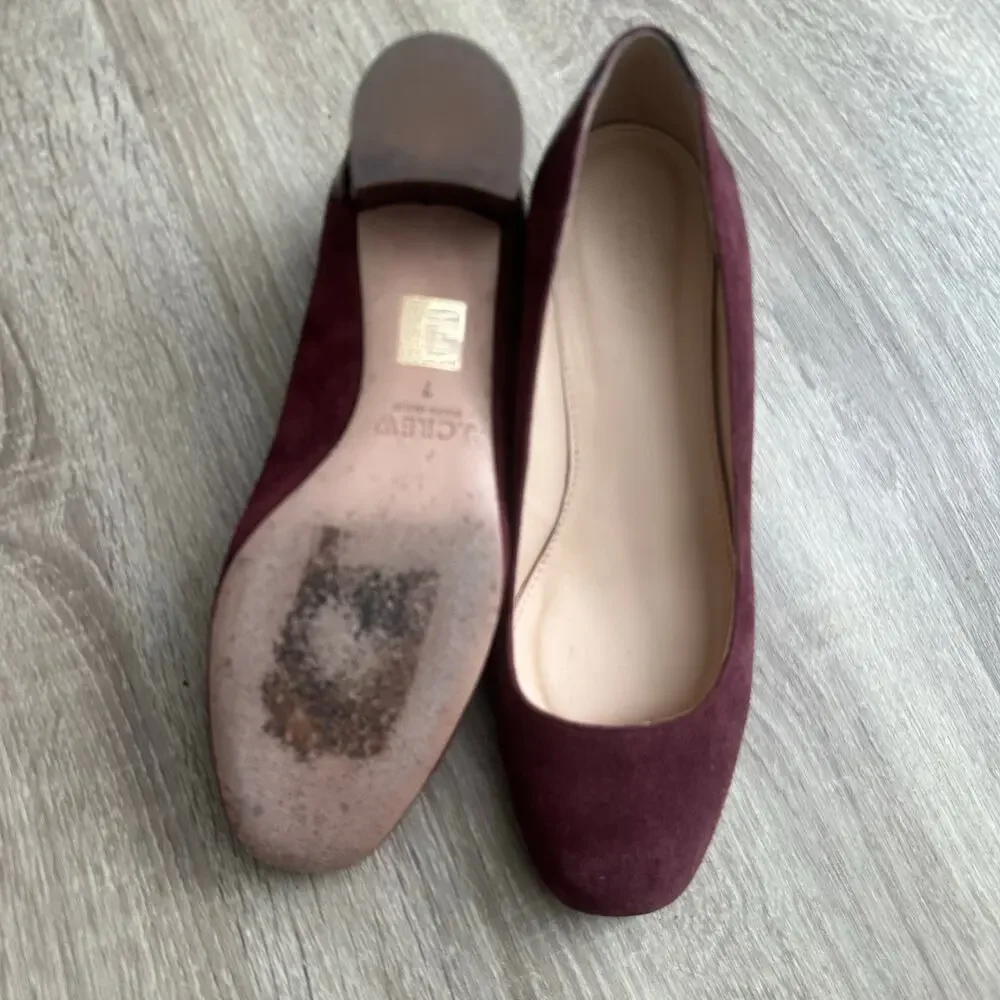 J.Crew Evelyn Cross Embossed Block Heel Suede Pumps - Picture 4 of 4